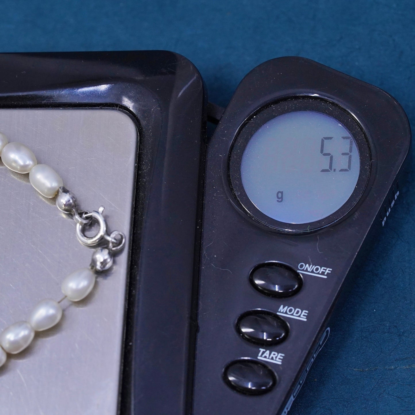 6.75", Sterling silver bracelet, solid 925 silver clasp freshwater pearl beads