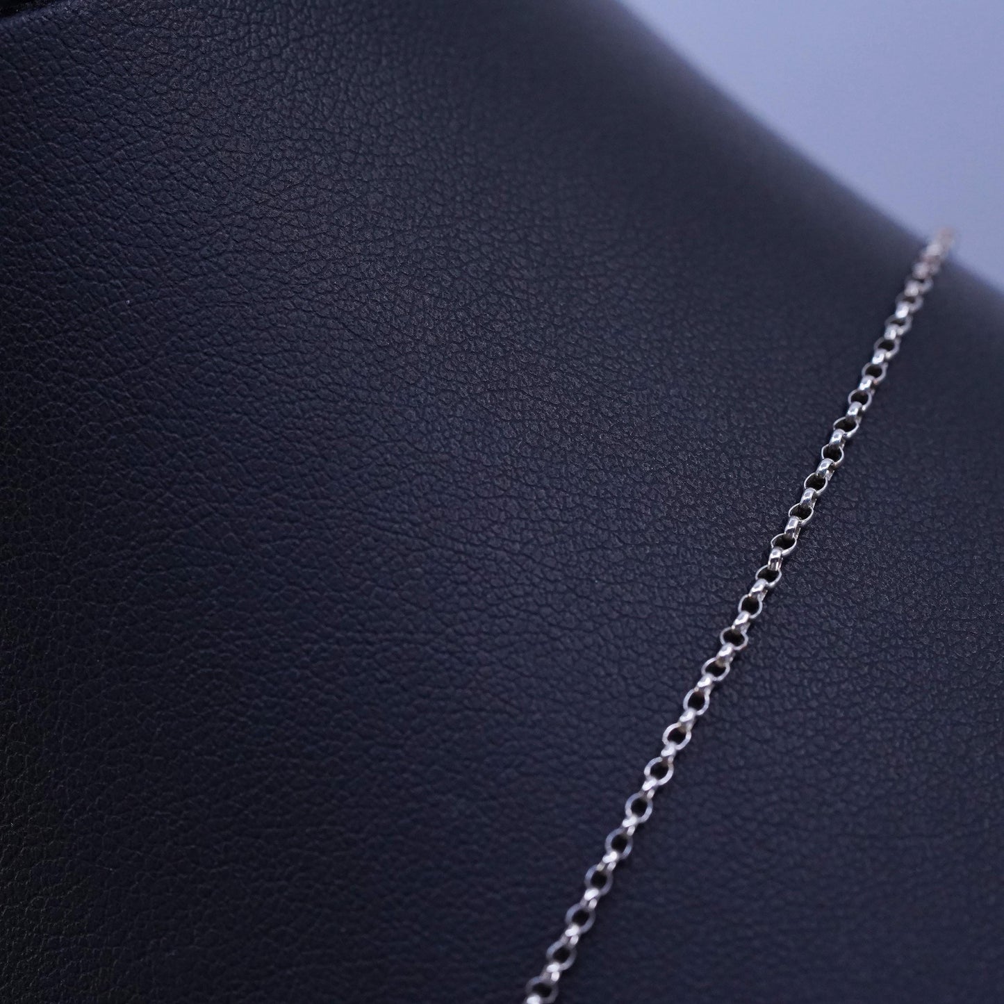18” 1mm, vintage Sterling 925 silver circle chain necklace