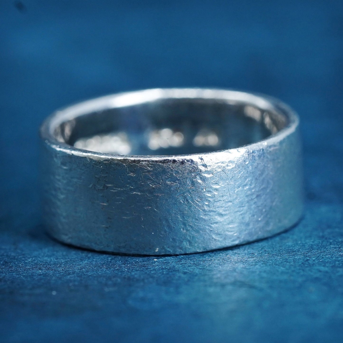 Size 7, vintage Sterling silver handmade ring, wide 925 band