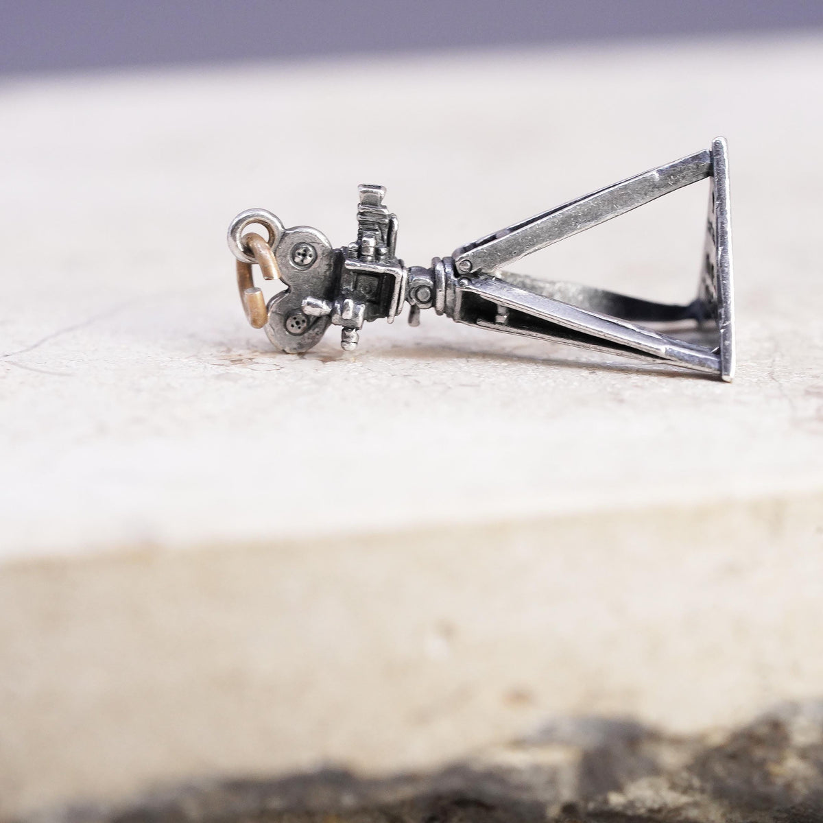 Universal Studios Sterling 925 Silver Film Camera Charm Tripod Hollywood Pendant