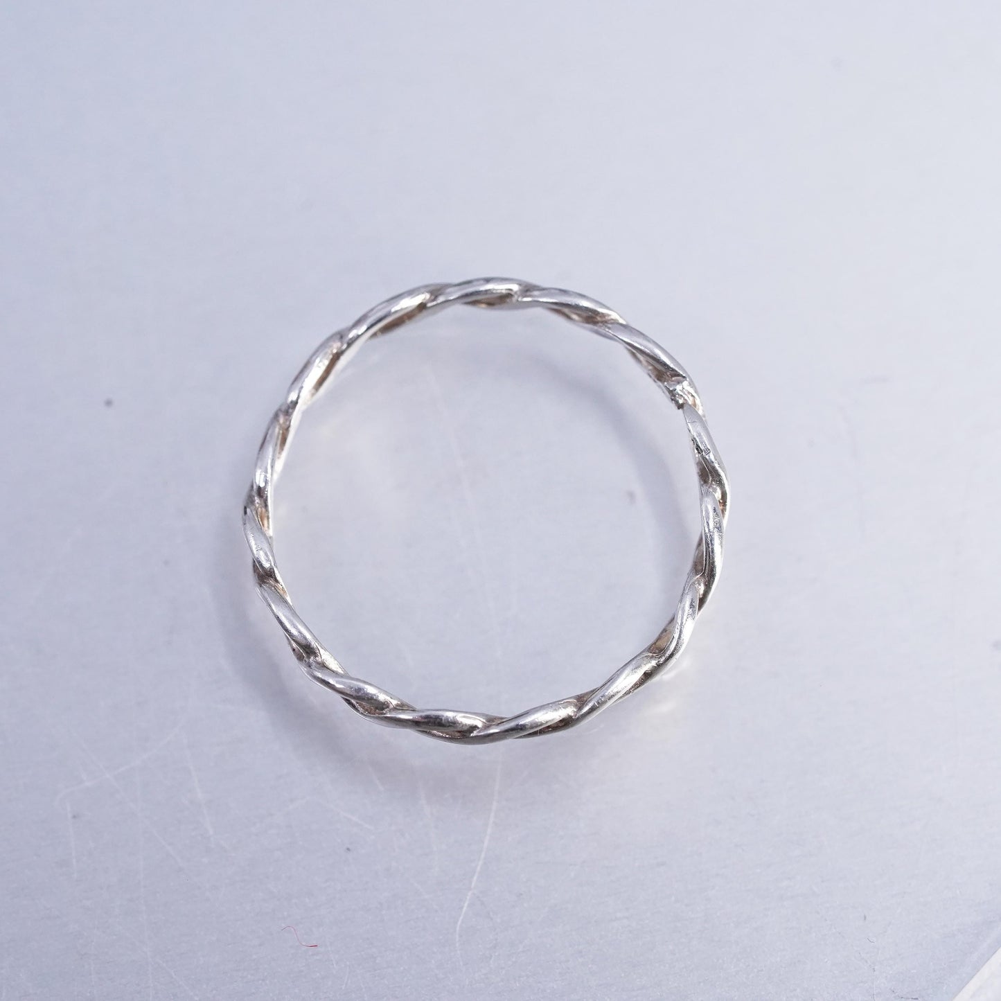 Size 9, VTG southwestern Sterling 925 silver handmade ring, woven braided band