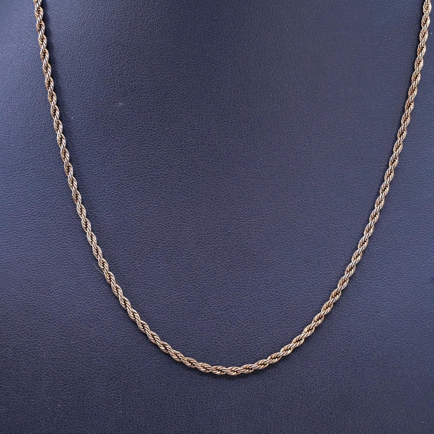 18" USA Danecraft vermeil gold over Sterling 925 silver rope chain necklace