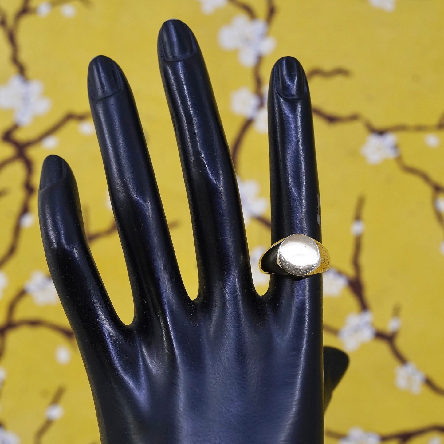 Size 6, vintage vermeil gold over Sterling silver handmade ring, 925 blank band