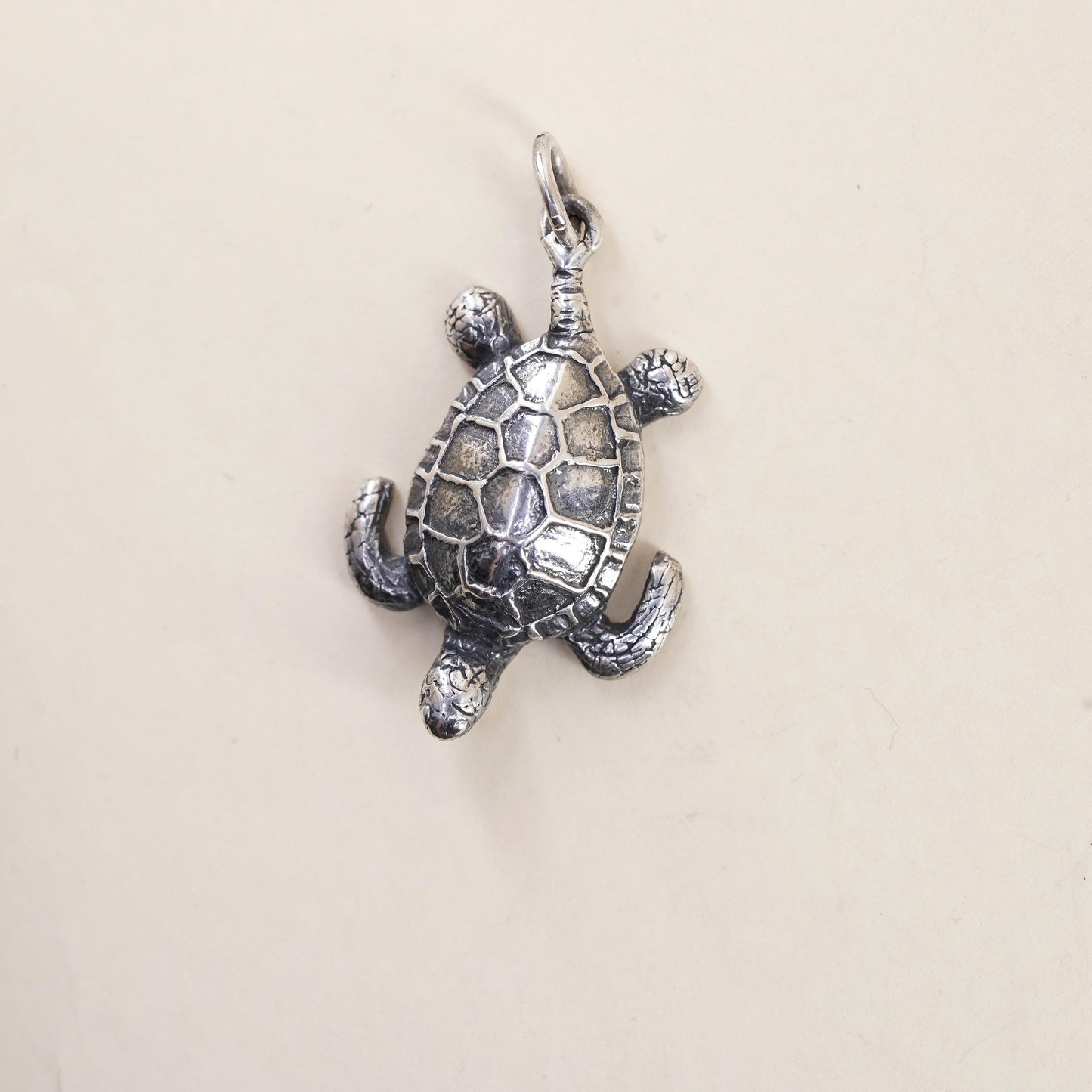 Sterling Silver Sea Turtle Pendant, 925 Ocean Turtle Jewelry, Marine Life Charm