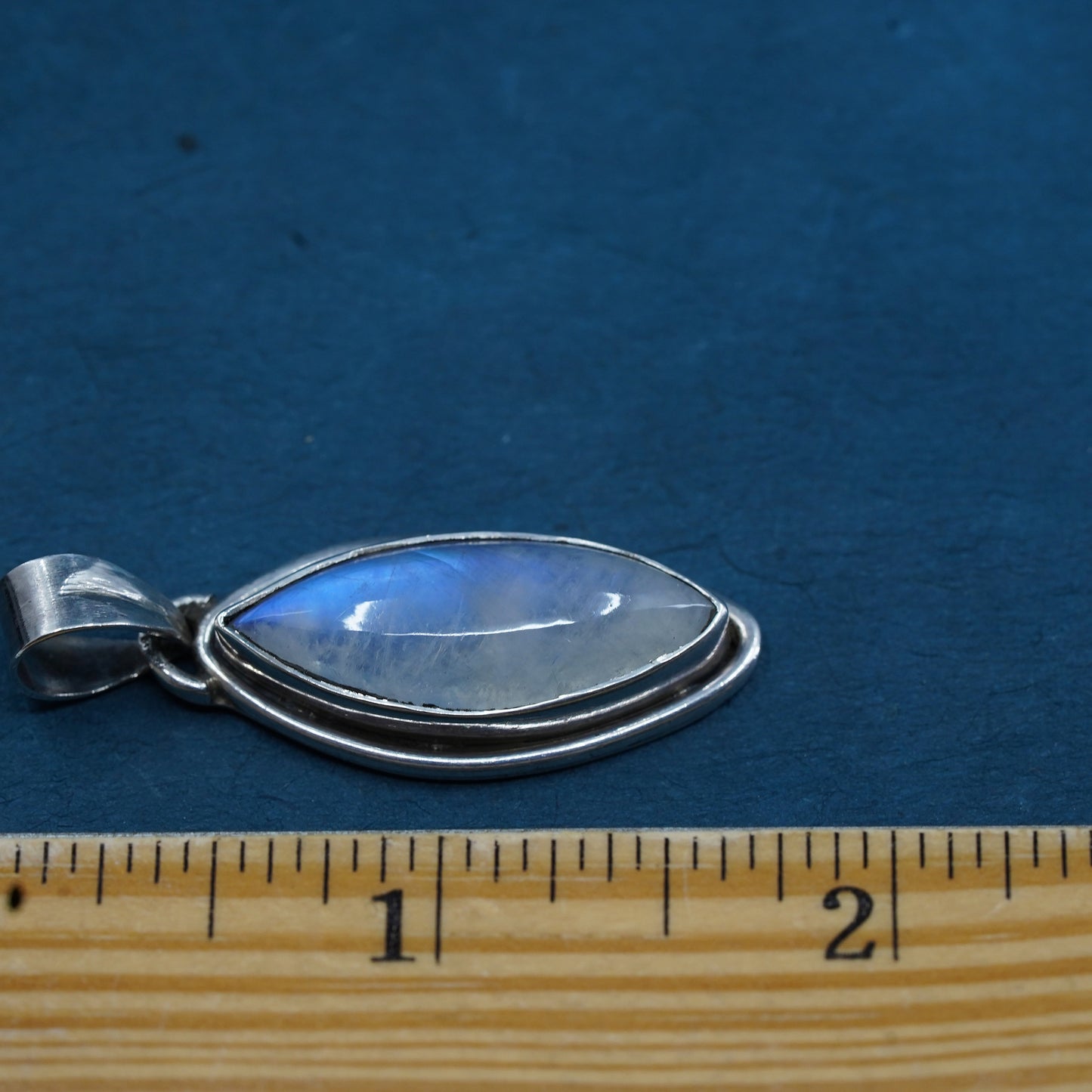 Vintage Sterling 925 silver handmade pendant with moonstone