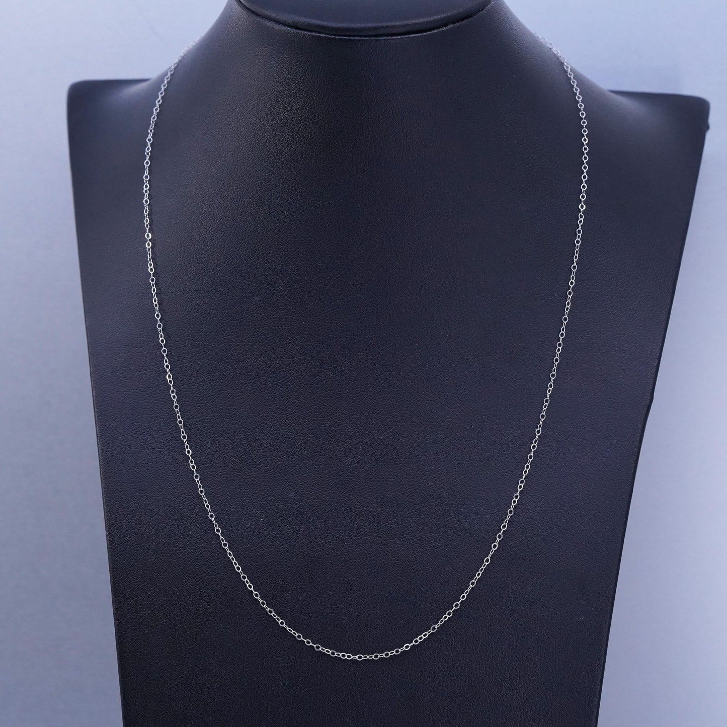 20” 1mm, vintage Italian Sterling 925 silver circle chain necklace