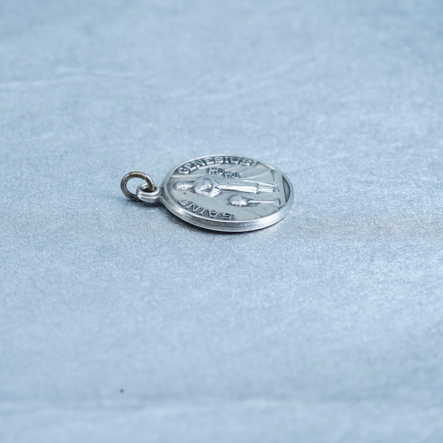 Vintage Theda sterling 925 silver handmade Saint Genesius pendant charm