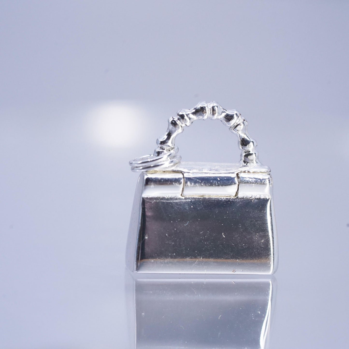 vintage Sterling 925 silver handmade purse bag locket pendant