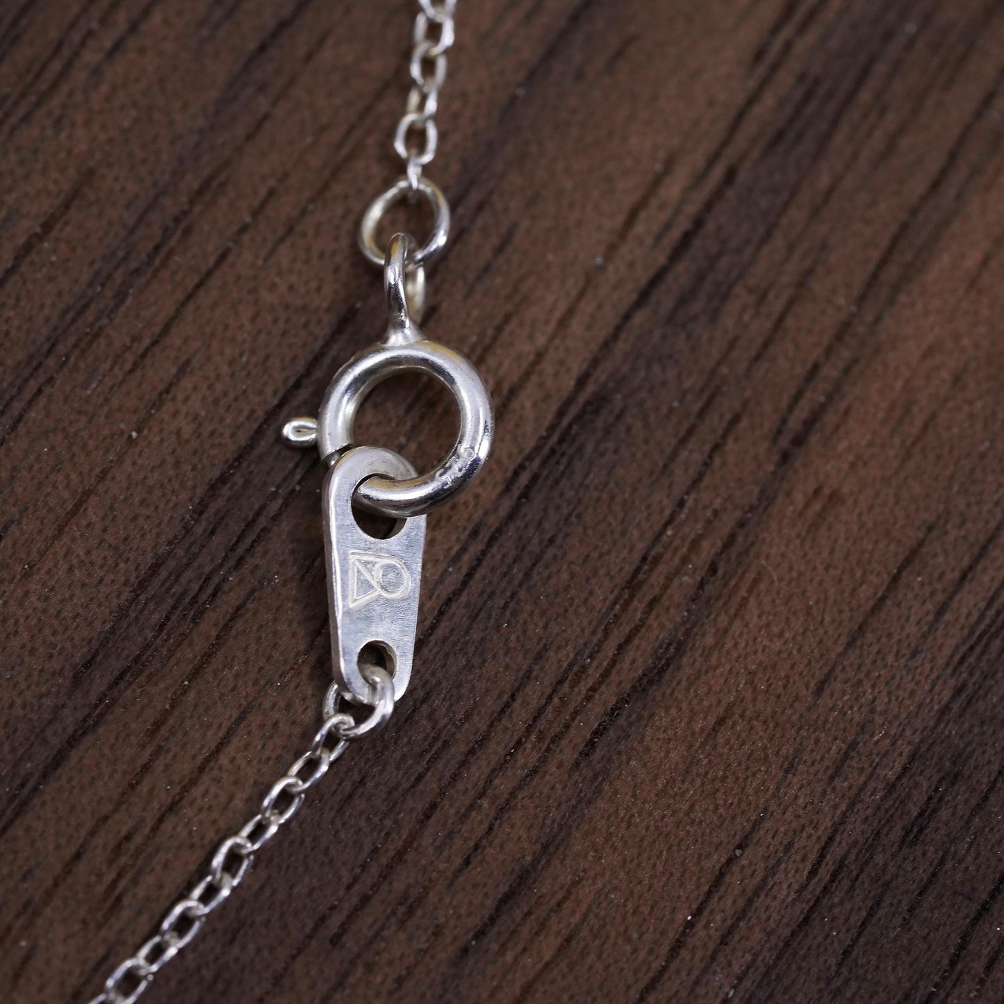 16+2", Italy Sterling 925 Silver Circle Chain Necklace with heart pendant