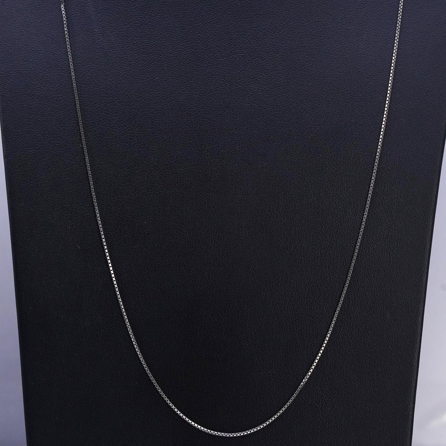 25" 1mm, Vintage sterling silver box chain, 925 silver necklace