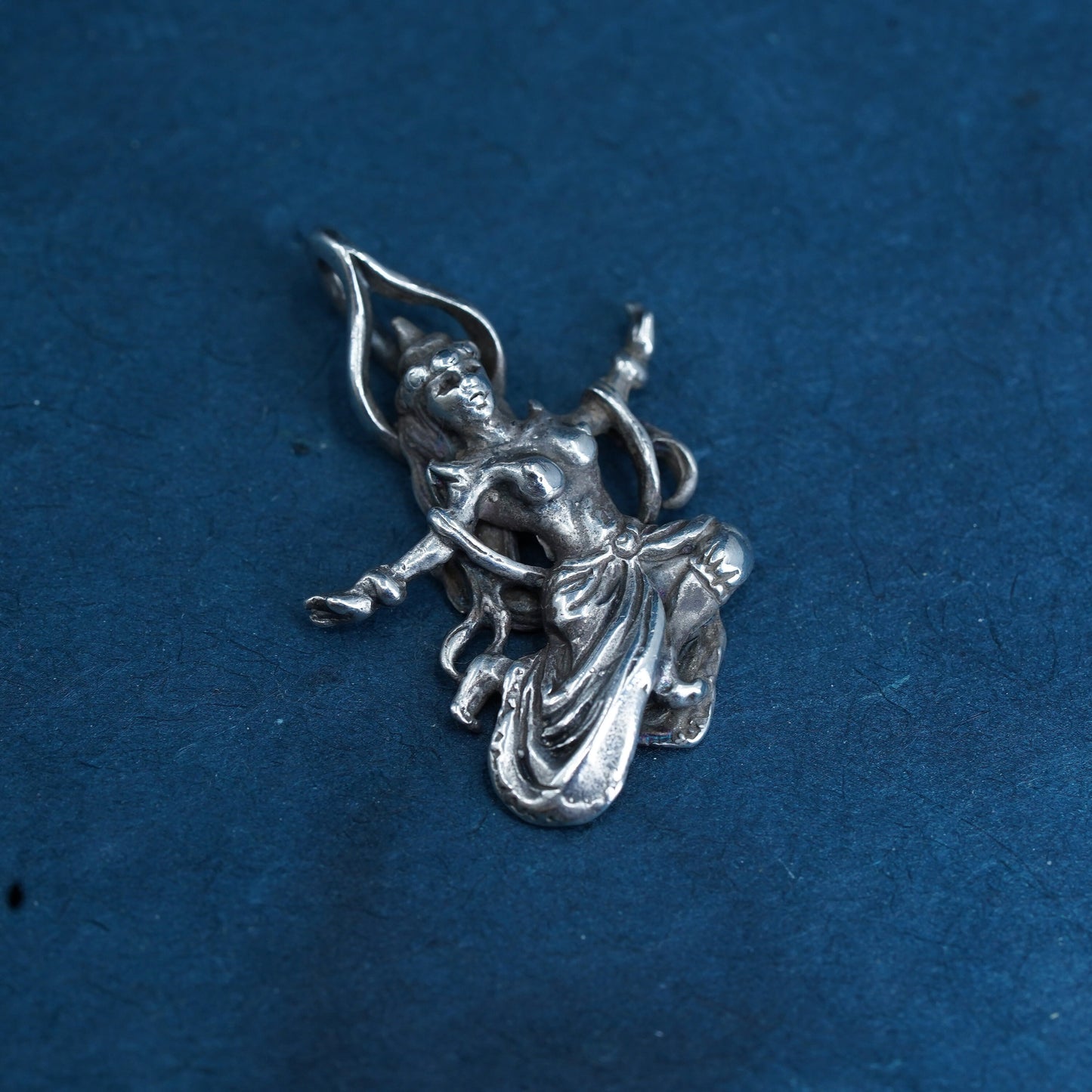 Vintage Hindu god Sterling 925 silver handmade ISIS god pendant