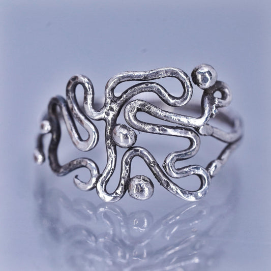 Size 10, vintage Sterling 925 silver handmade ring, wired band