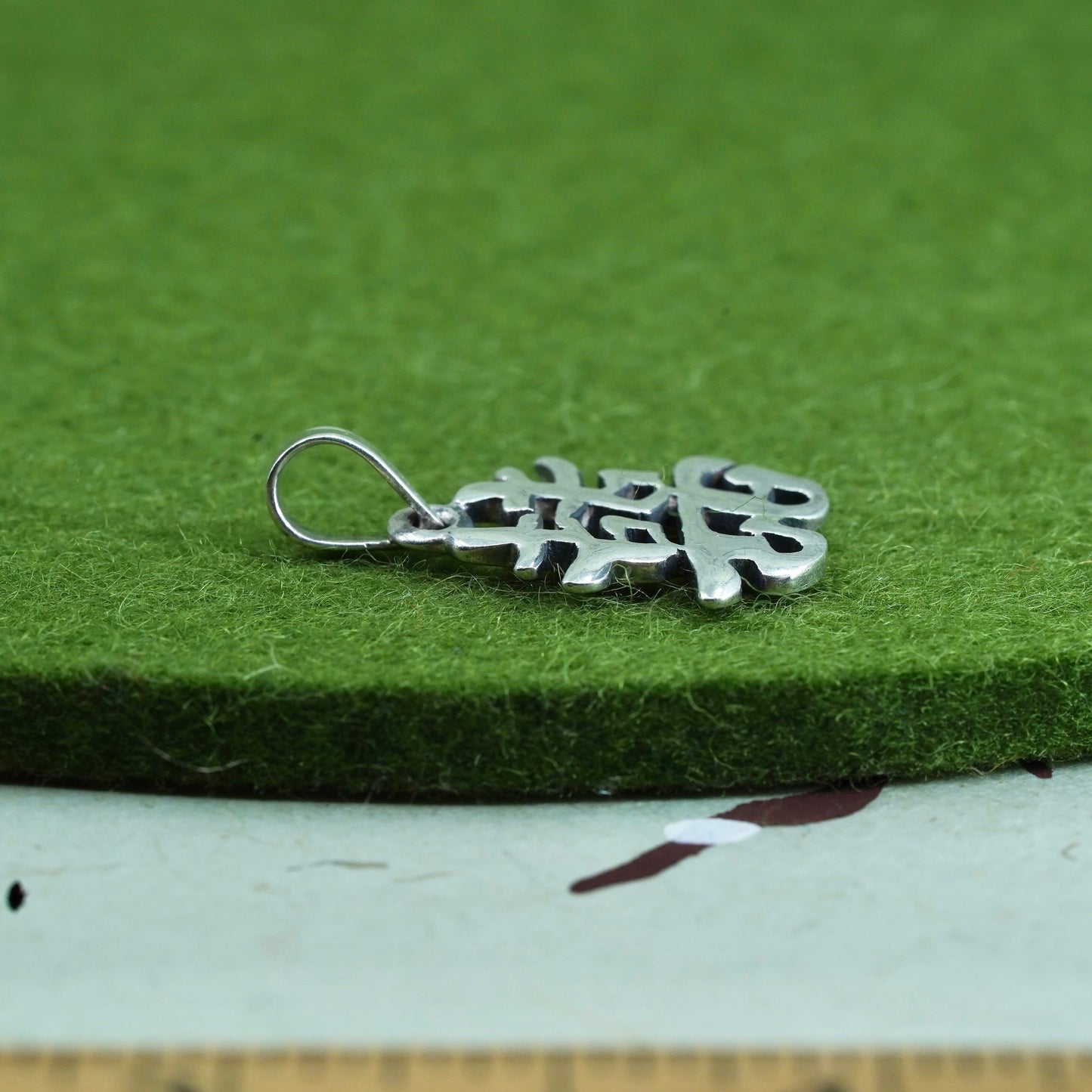Vintage Sterling silver handmade pendant, 925 Chinese word “Double Happiness”