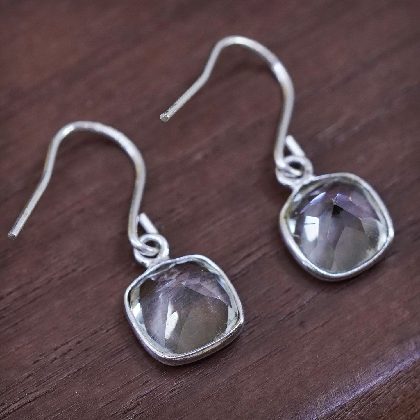 vintage Sterling 925 silver earrings with crystal