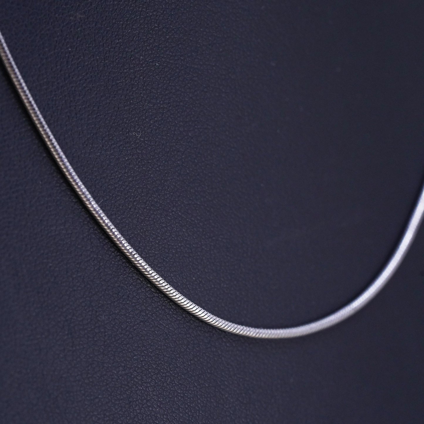 16", 1.6mm, Vintage Italian sterling silver snake chain, India 925 necklace