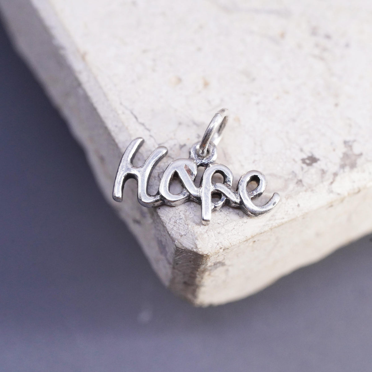 Vintage sterling silver handmade pendant, 925 Hope charm