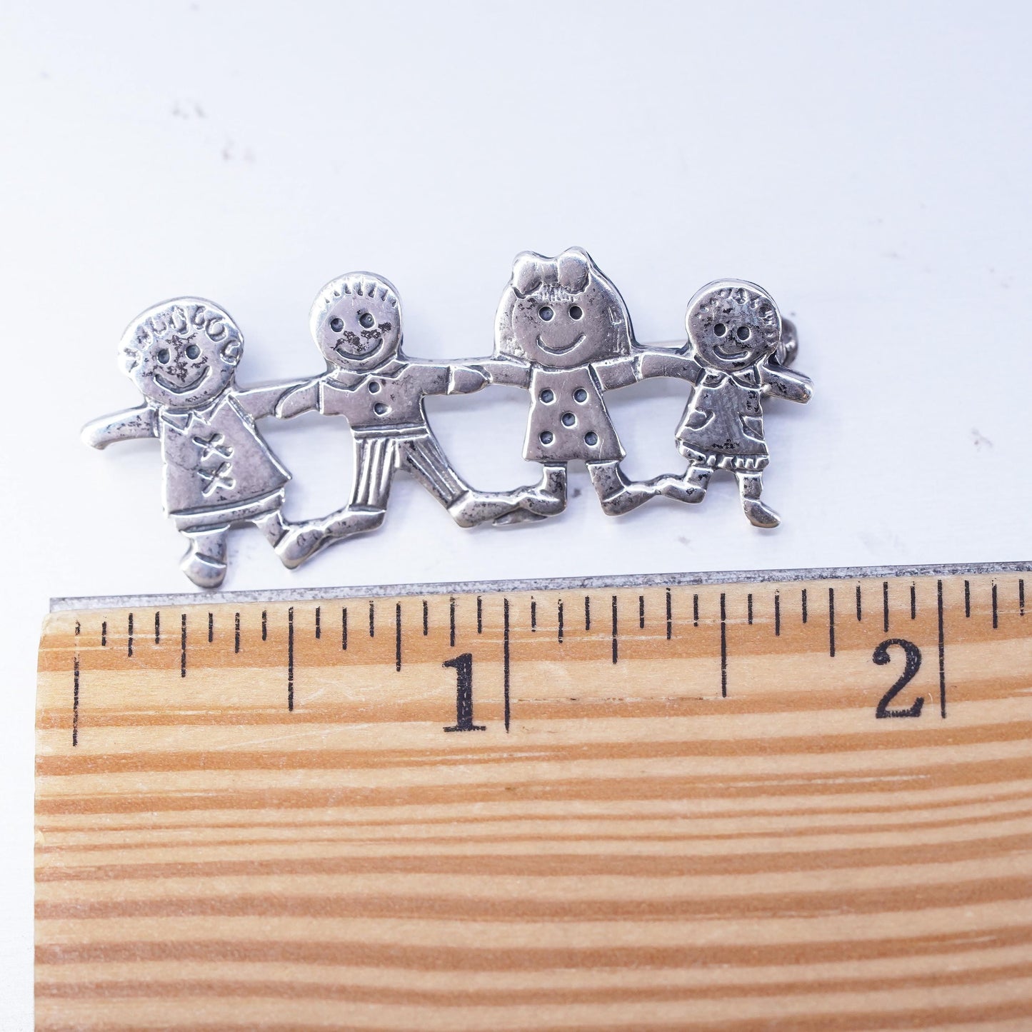 Vintage sterling silver handmade brooch, 925 save the children