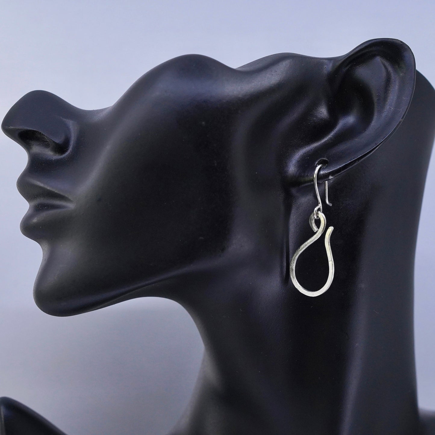 Vintage UGZ Sterling 925 silver handmade circle earrings