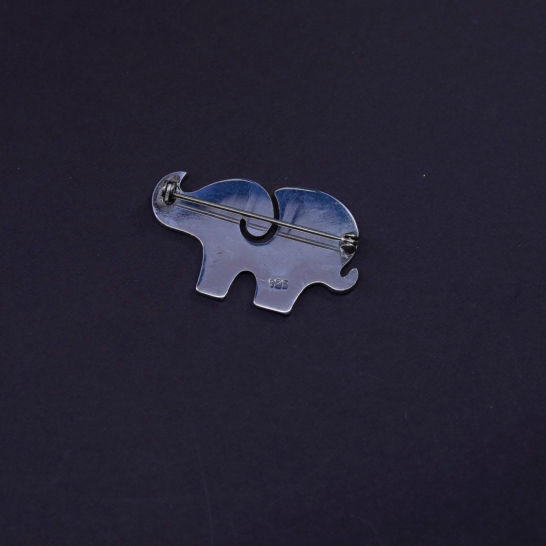 Vintage meixco handmade sterling 925 silver elephant shaped brooch
