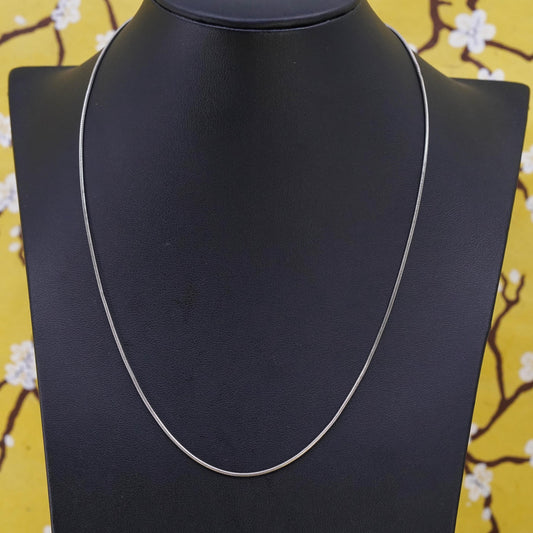 18" 1mm, vintage Sterling silver necklace, Italy 925 snake chain
