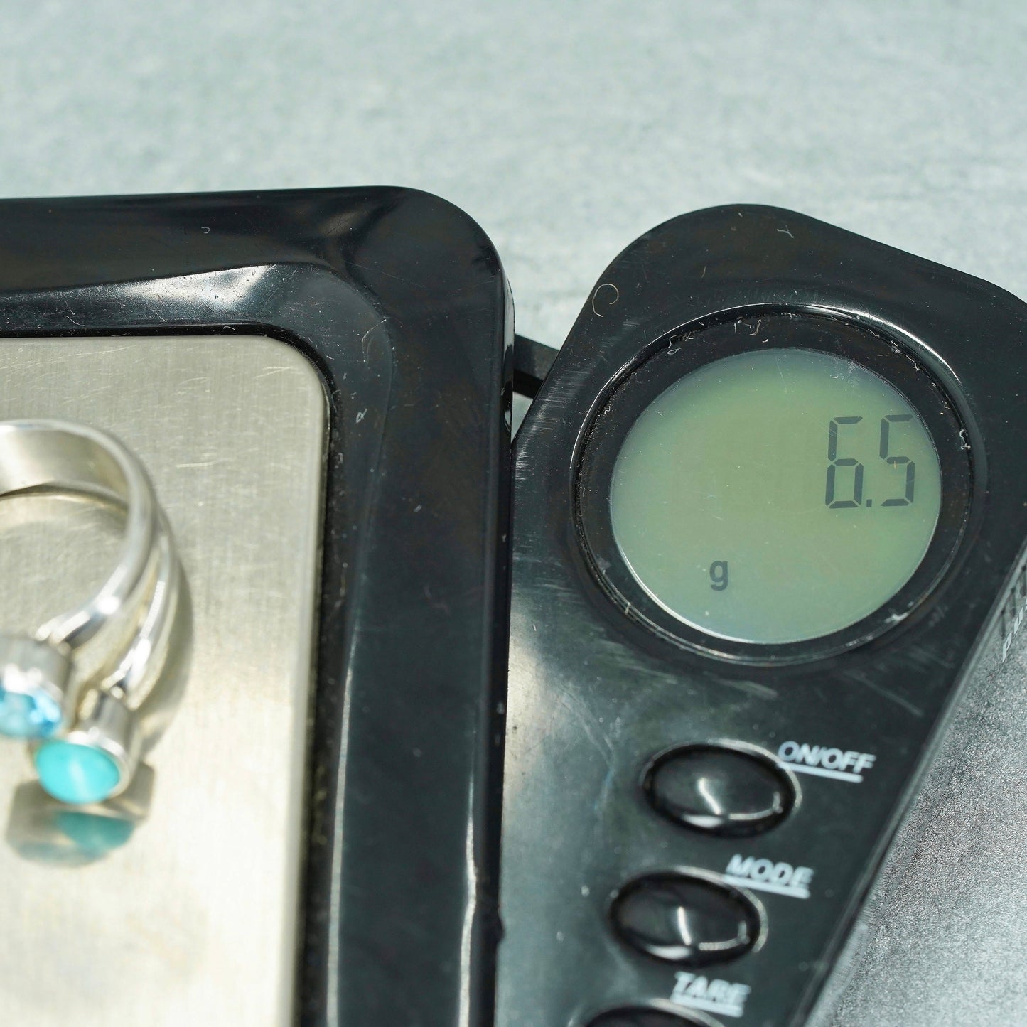 Size 5.5, DTR Jay King Sterling 925 silver wrap ring with turquoise and topaz