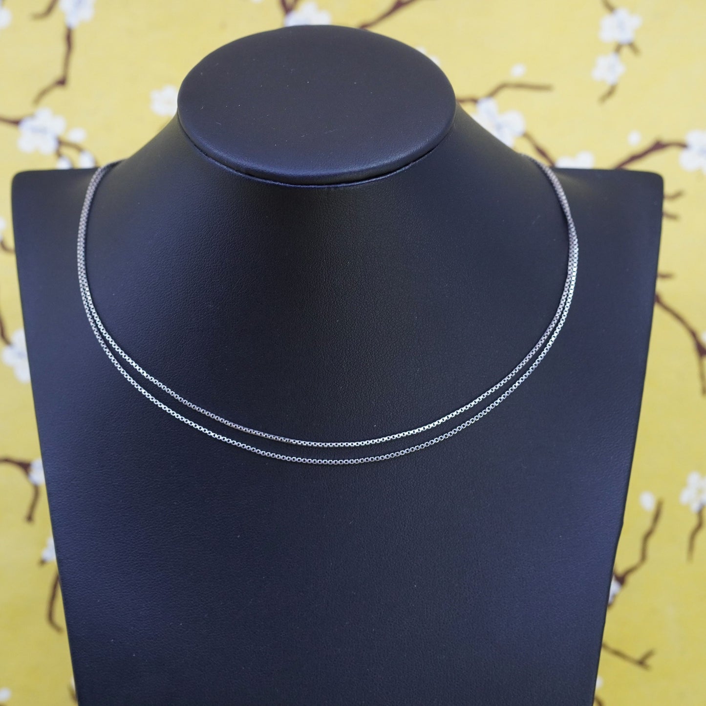 32”, 1mm, vintage Sterling silver box chain, Italy 925 necklace