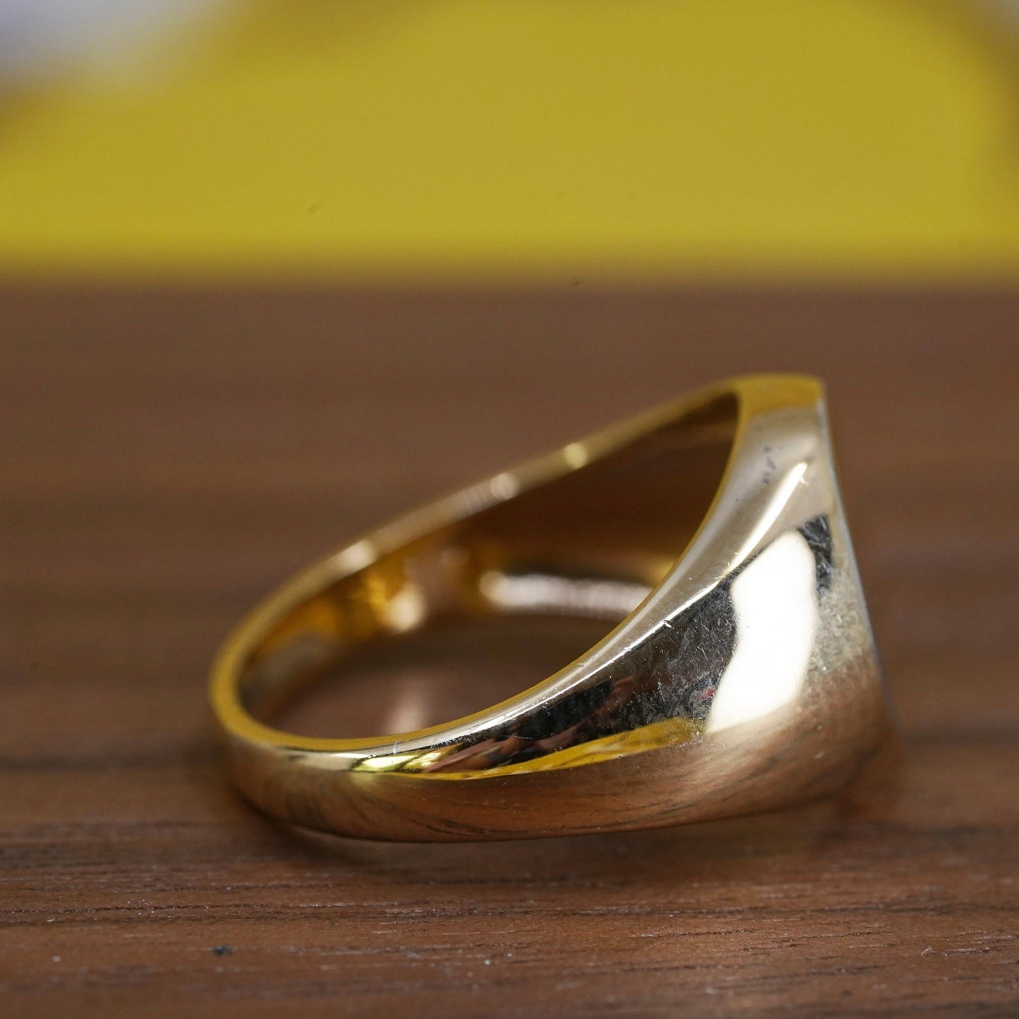 Size 6, vintage vermeil gold over Sterling silver handmade ring, 925 blank band