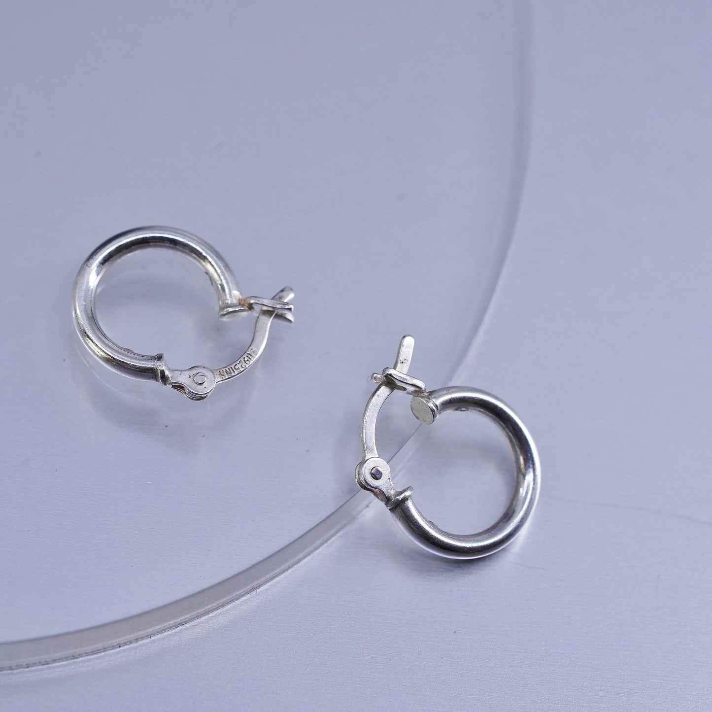 0.5”, vintage Sterling silver handmade earrings, 925 hoops
