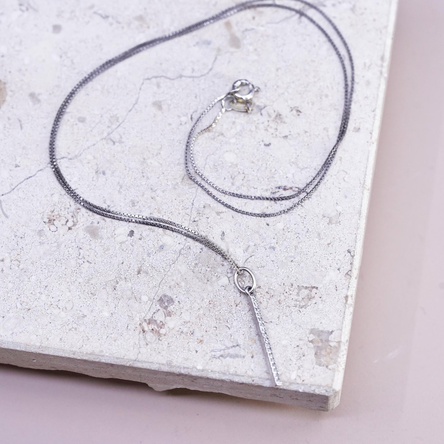 18”, Origami Owl jewelry 925 sterling silver box necklace, 925 cluster cz charm