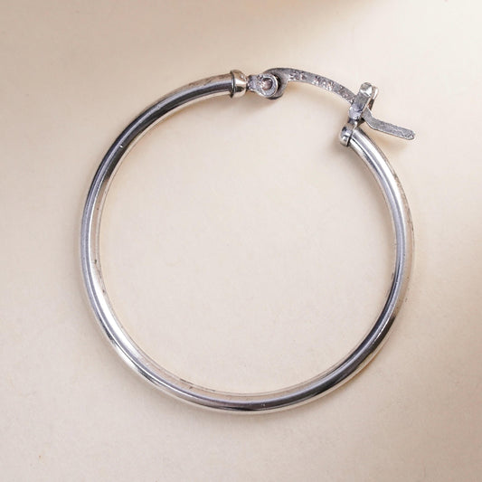 1.25", Vintage sterling silver loop single earring, minimalist primitive hoop
