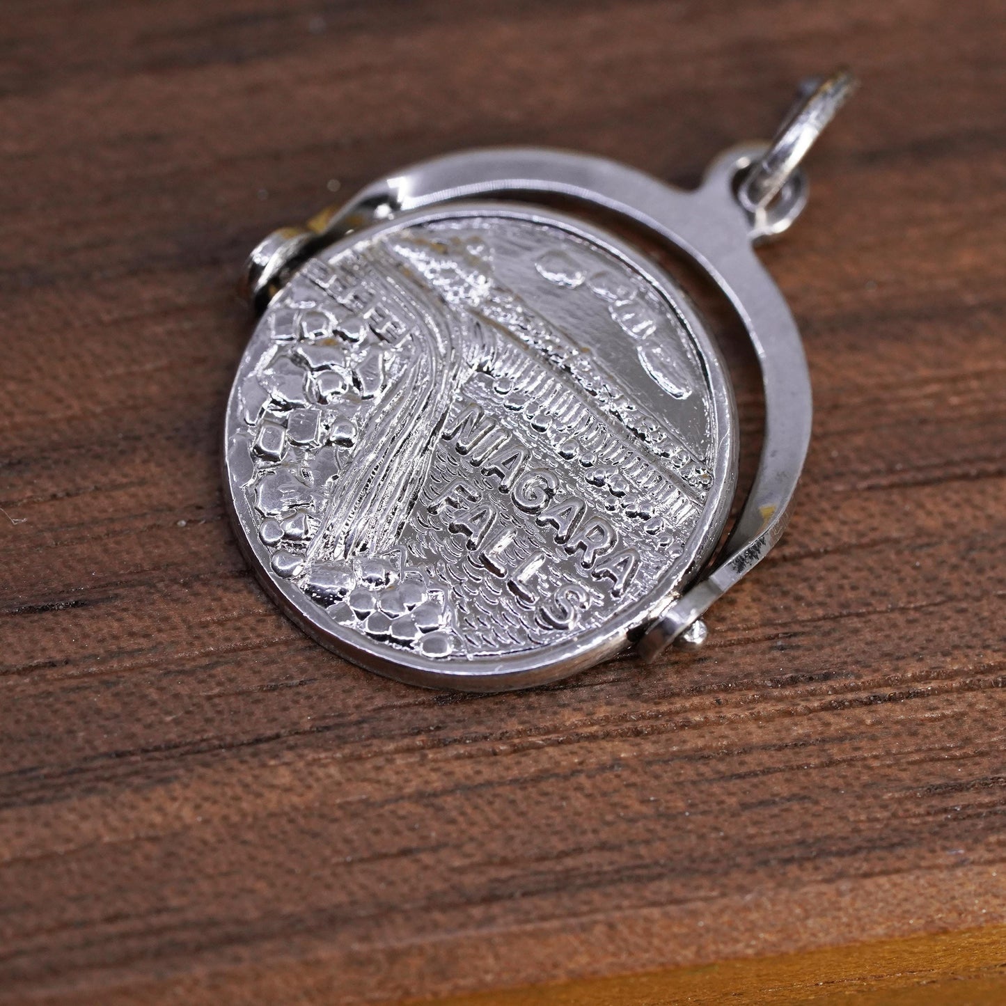 Sterling Silver 925 Niagara Falls Moving Spinner Charm Wish You Were Here