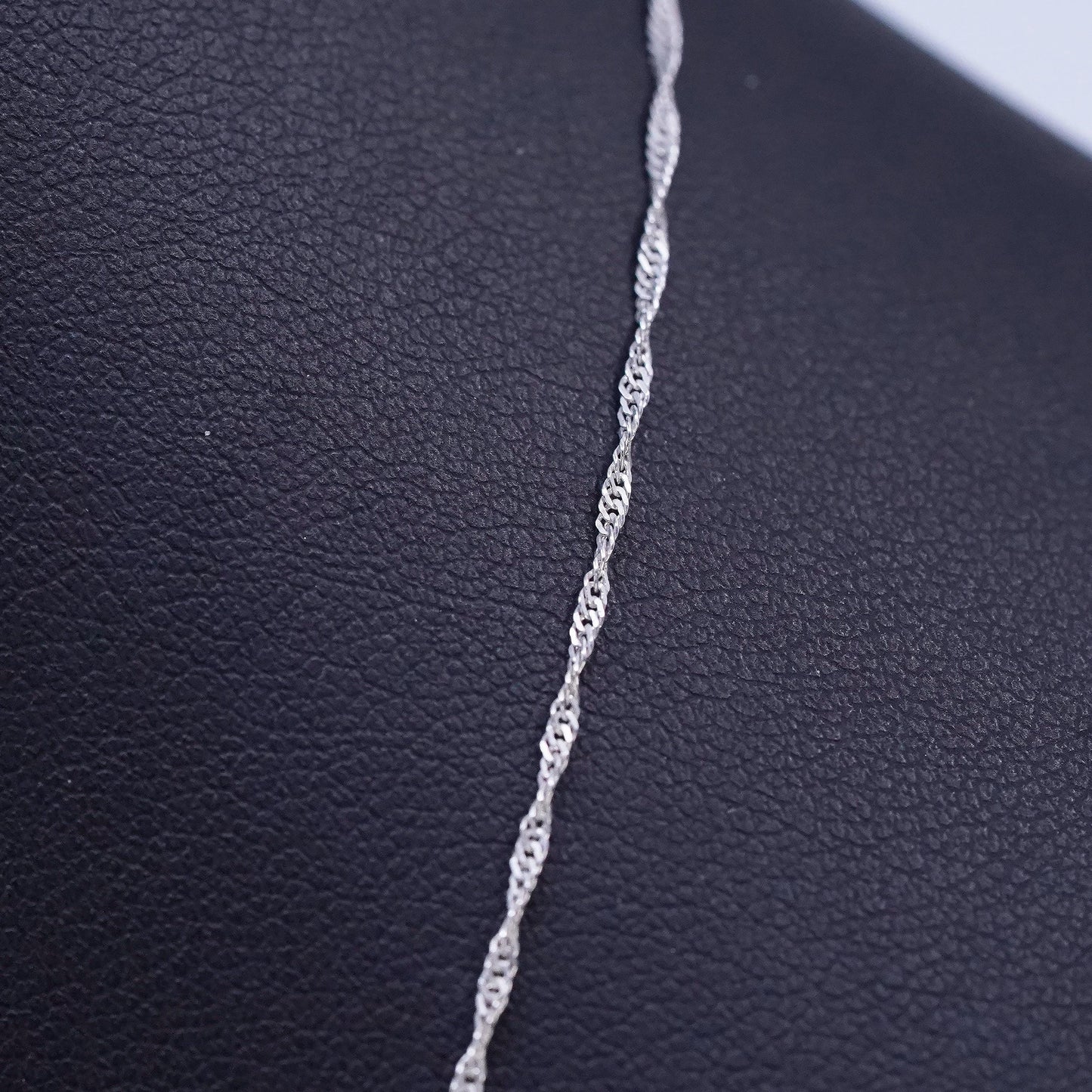 22" 1mm, vintage LIRM Sterling 925 silver twisted chain necklace