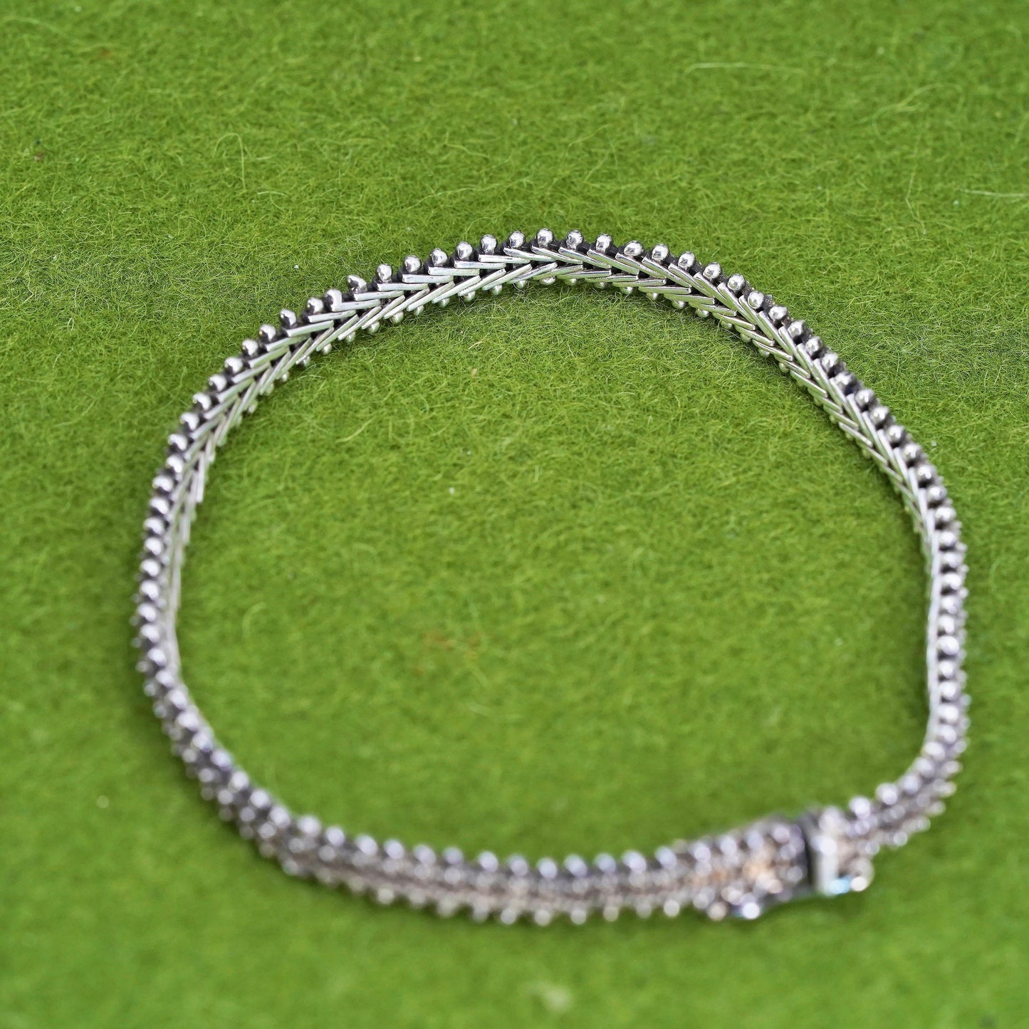 7” 5mm, sterling silver handmade bracelet, charm bracelet, 925 wheat link chain