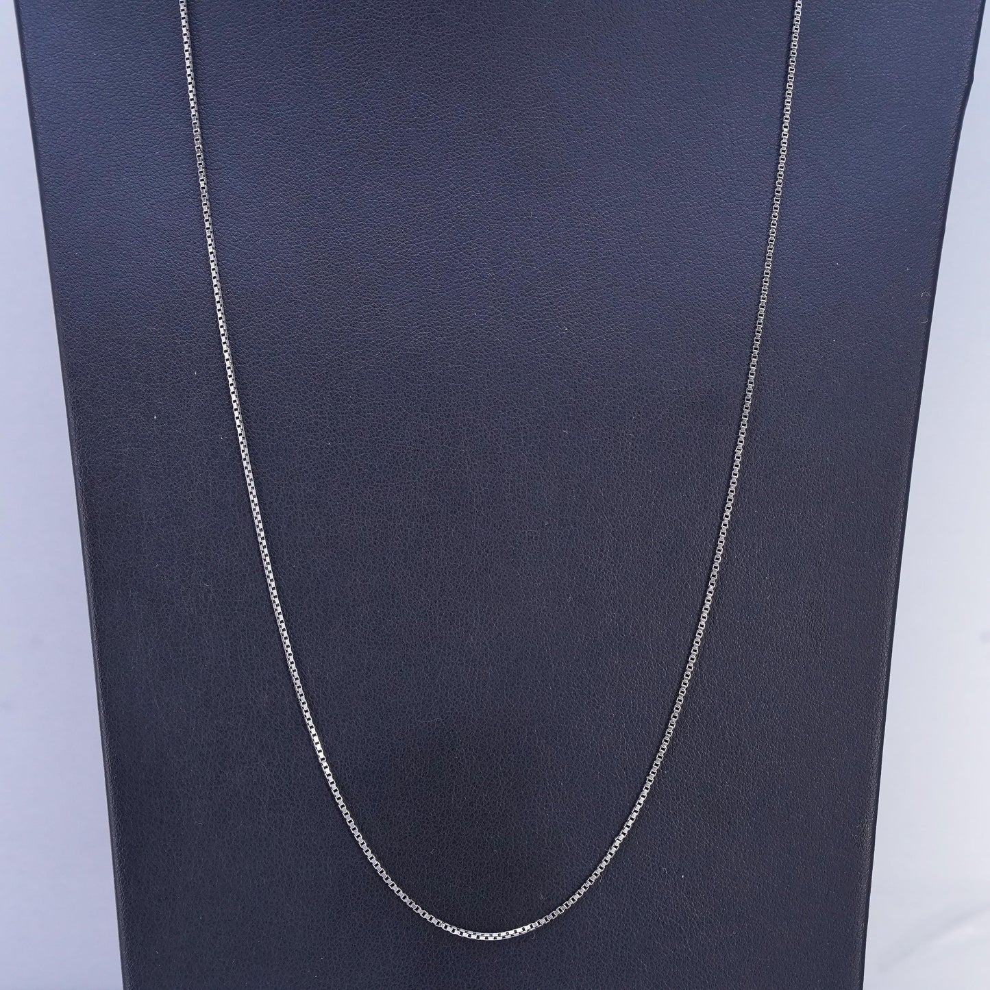 24", Vintage Italian sterling silver box chain, made in Italy silver necklace