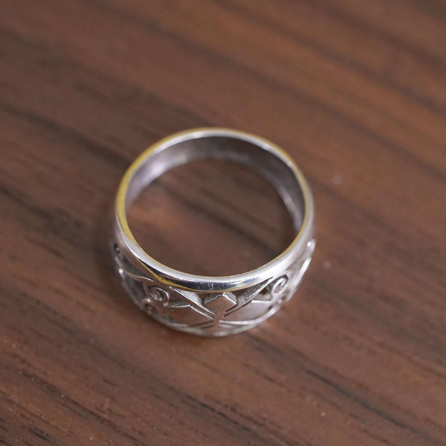 Size 3.5, vintage Sterling 925 silver handmade band ring