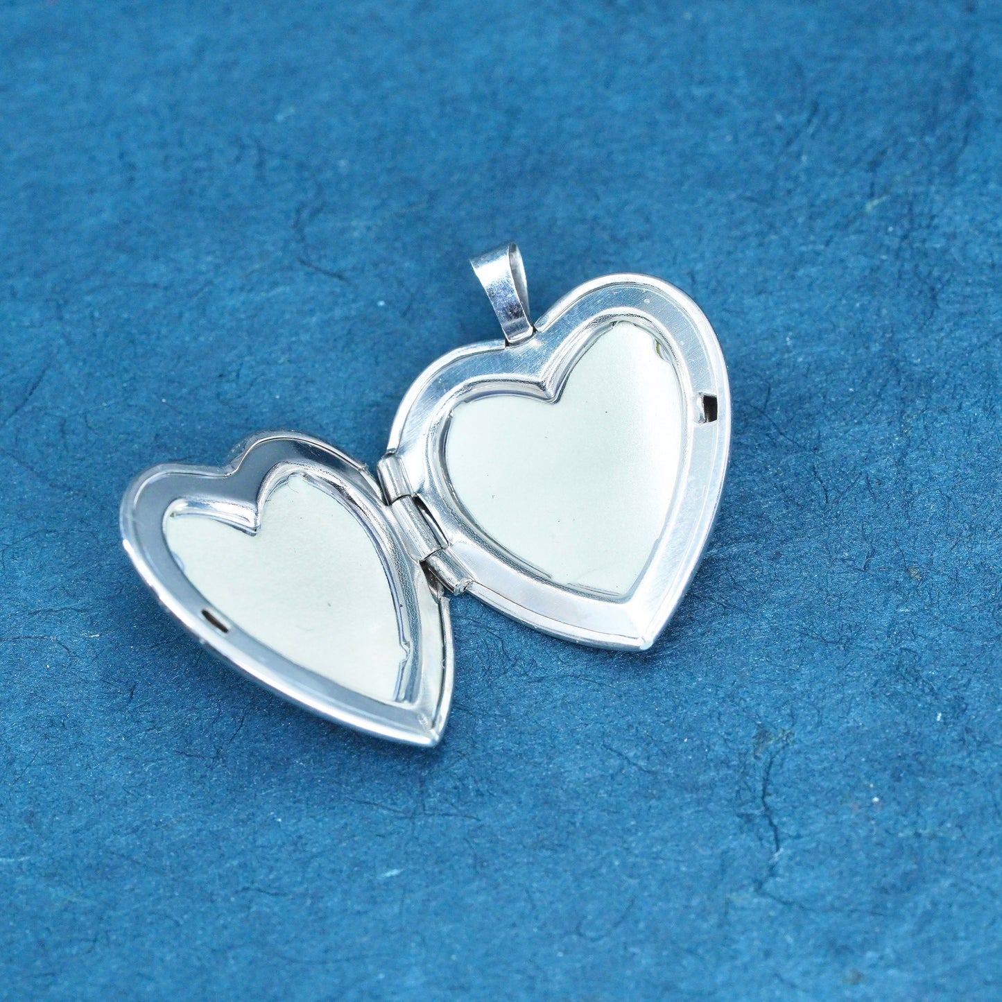 Vintage Sterling silver handmade pendant, 925 heart photo locket