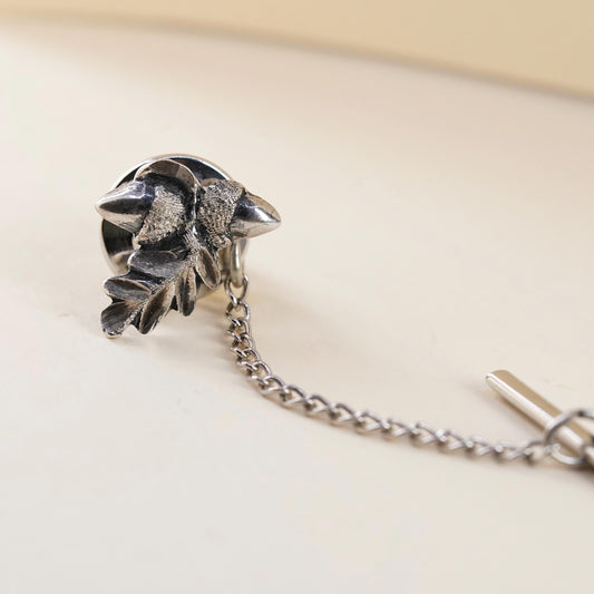 Vintage ACK sterling silver handmade brooch, 925 acorn pin