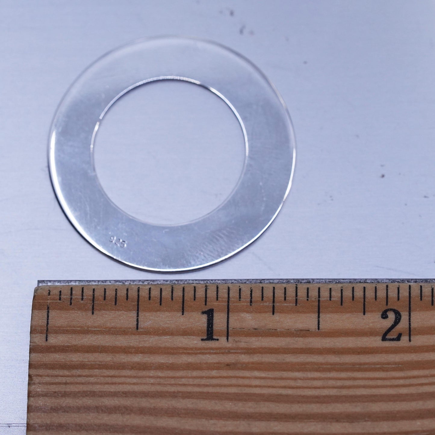Vintage sterling 925 silver handmade modern circle pendant