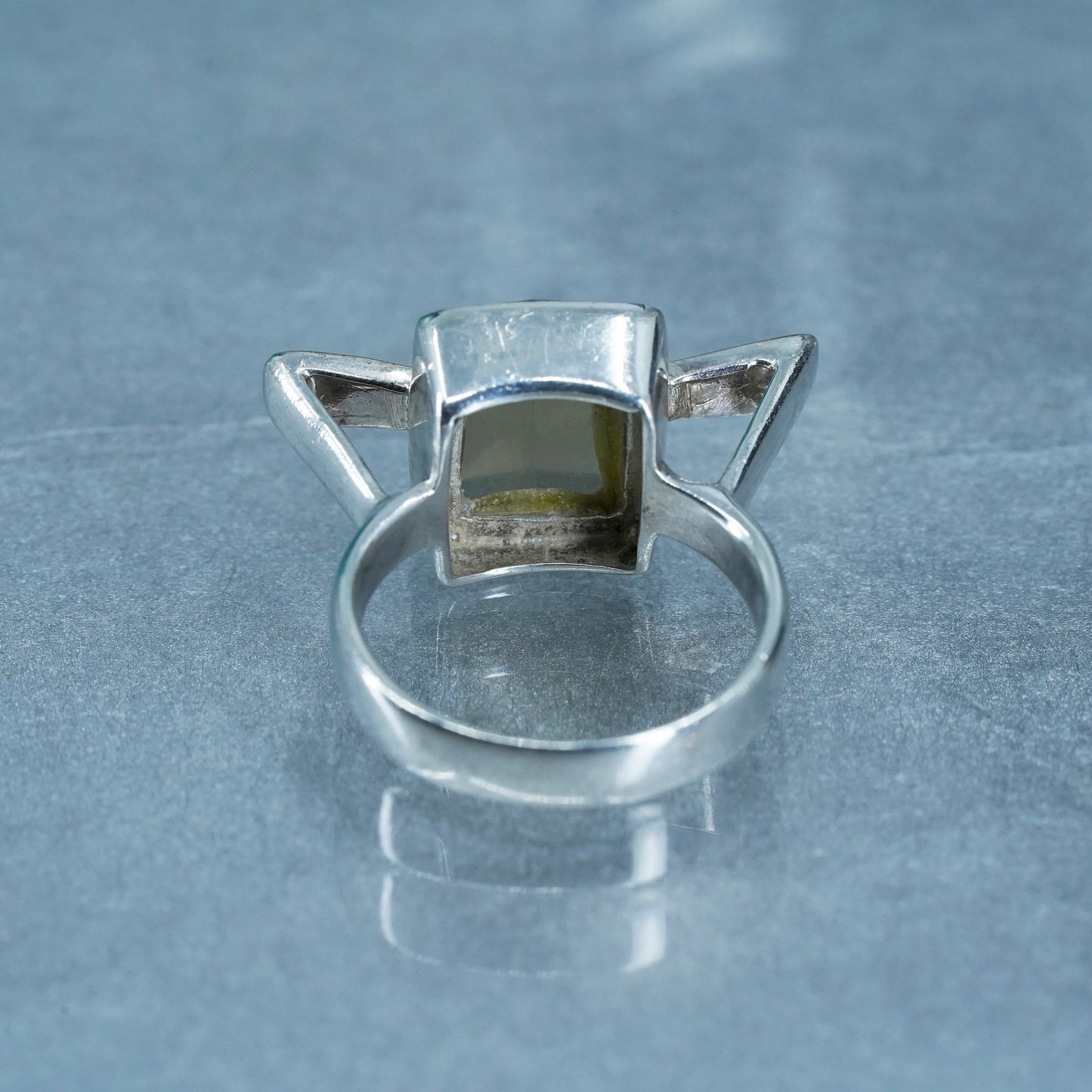 Size 7, vintage modern 14K Sterling 925 silver handmade ring with smoky topaz