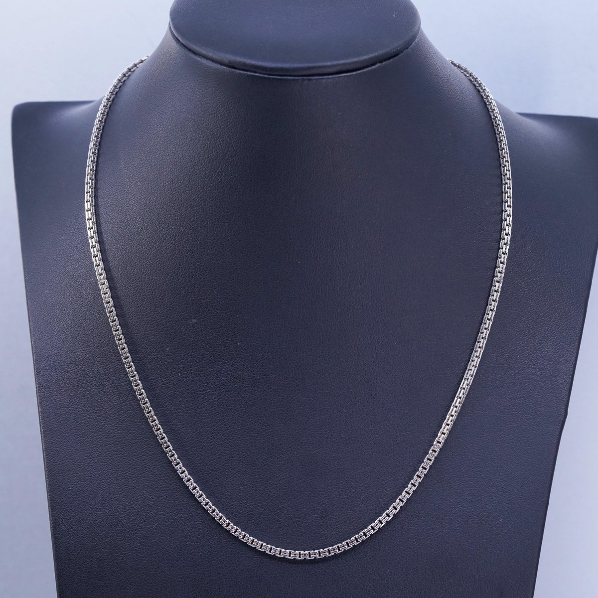 18” 3mm, vintage Sterling 925 silver bold square snake chain necklace
