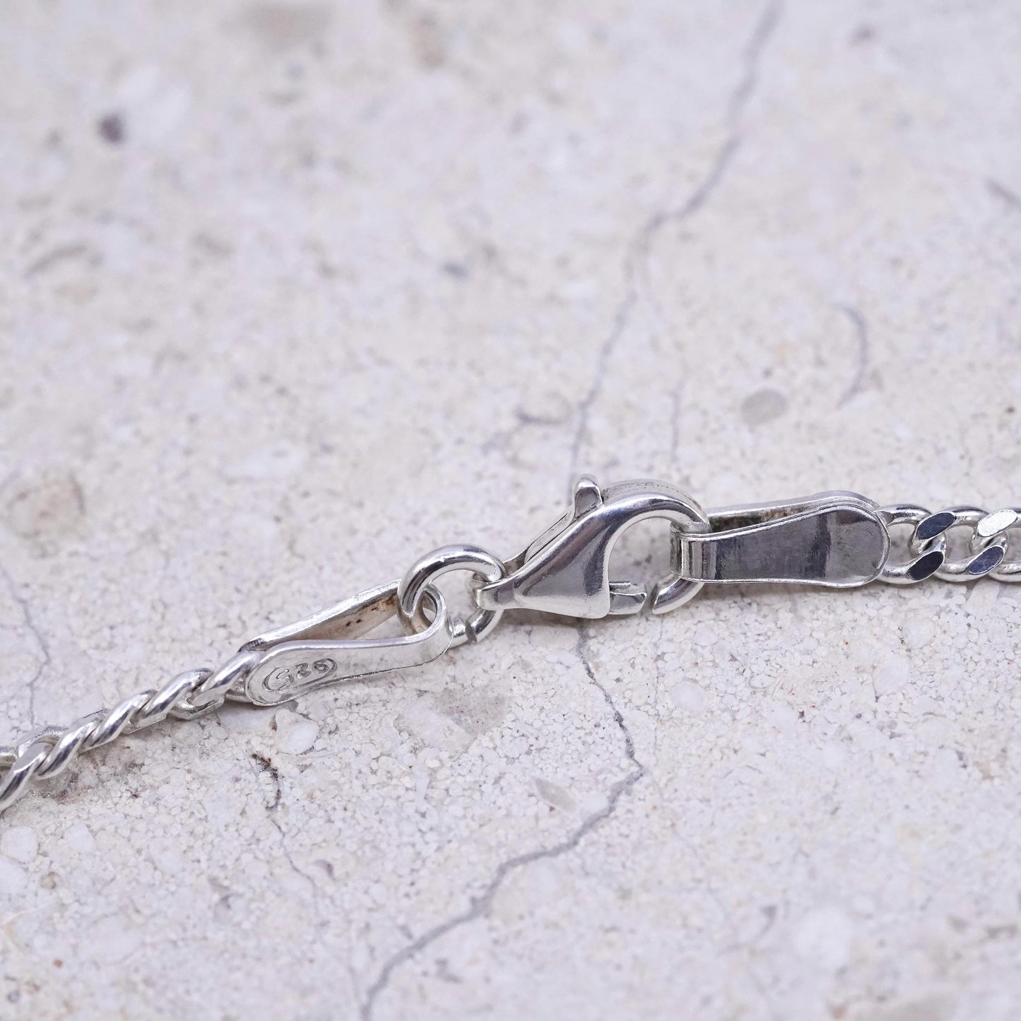 26", 3mm, vintage Sterling silver handmade necklace, 925 curb chain