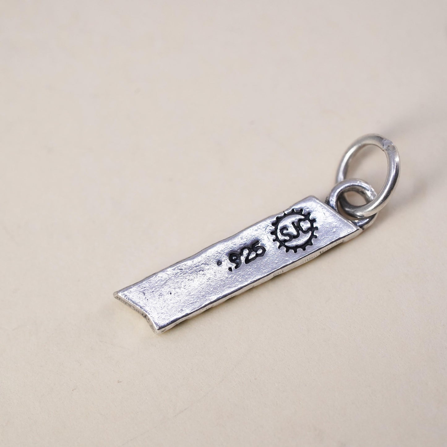 Vintage SJC sterling silver charm, 925 Mexico silver Army pendant