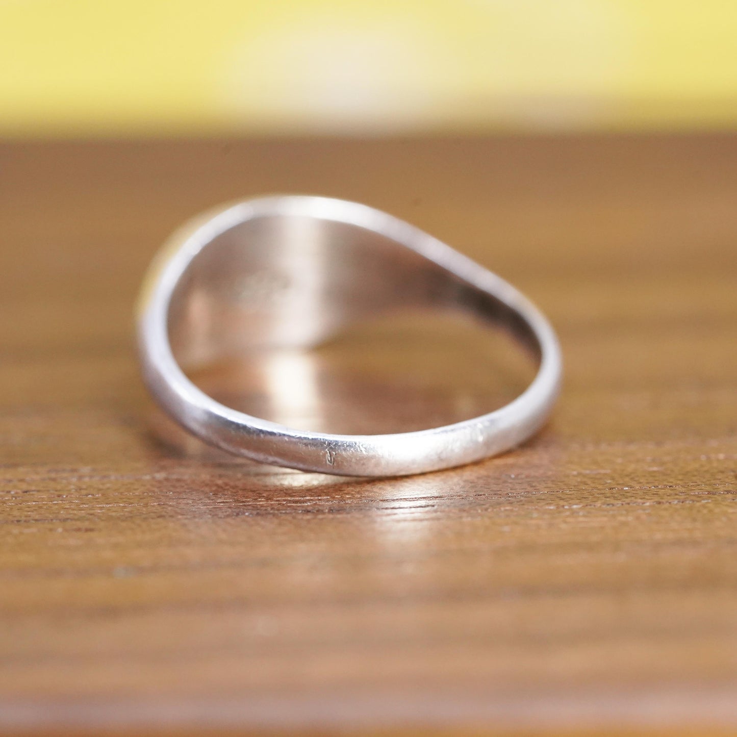 Size 4, vintage Sterling silver handmade ring, 925 textured band
