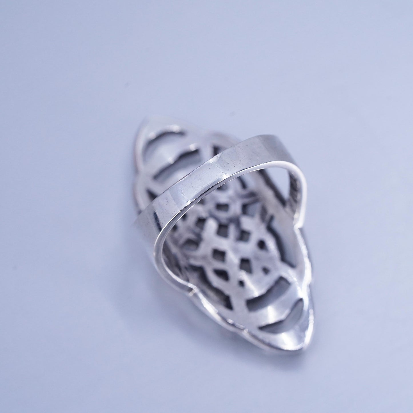 Size 9, Sterling 925 silver handmade ring, Irish Celtic knot textured band