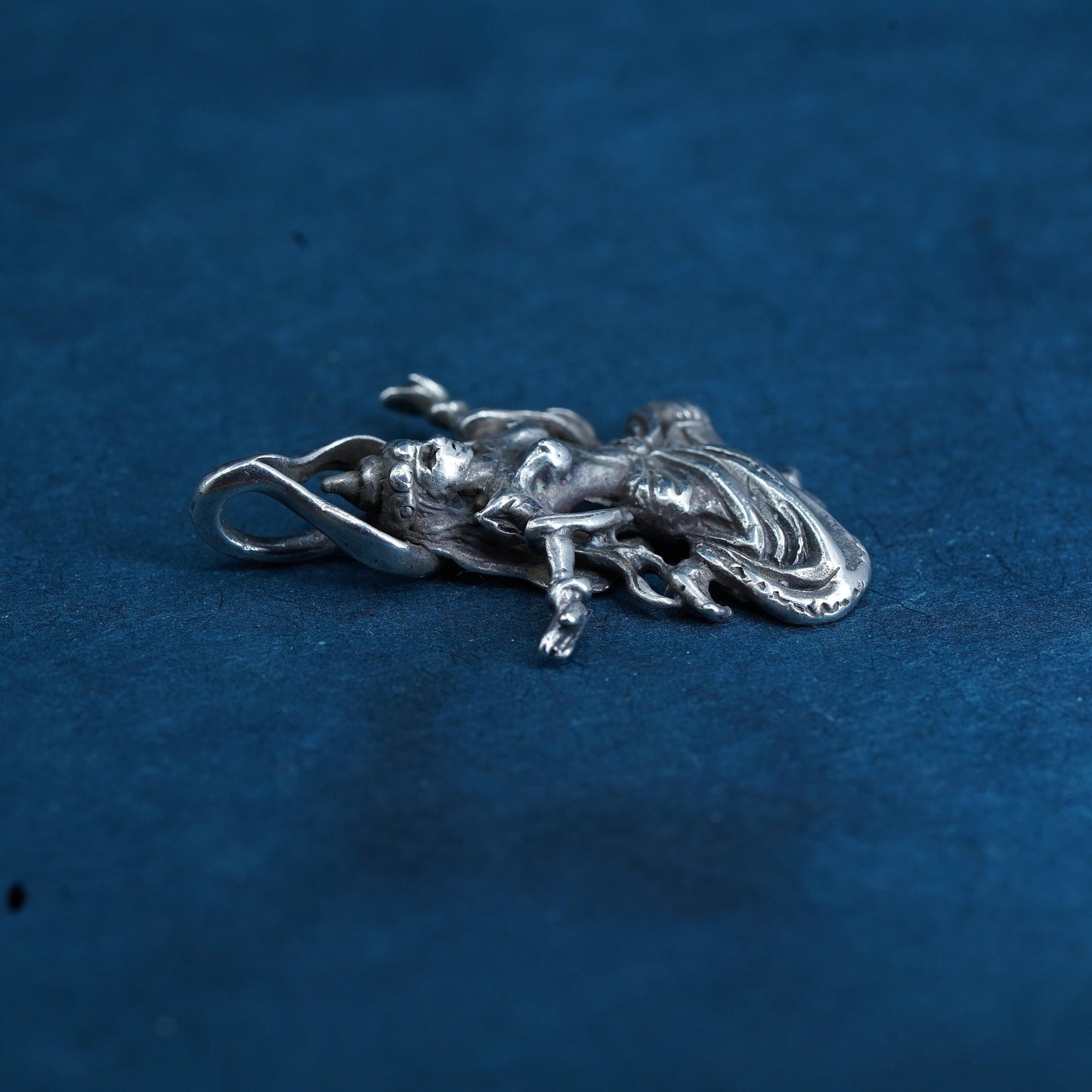 Vintage Hindu god Sterling 925 silver handmade ISIS god pendant