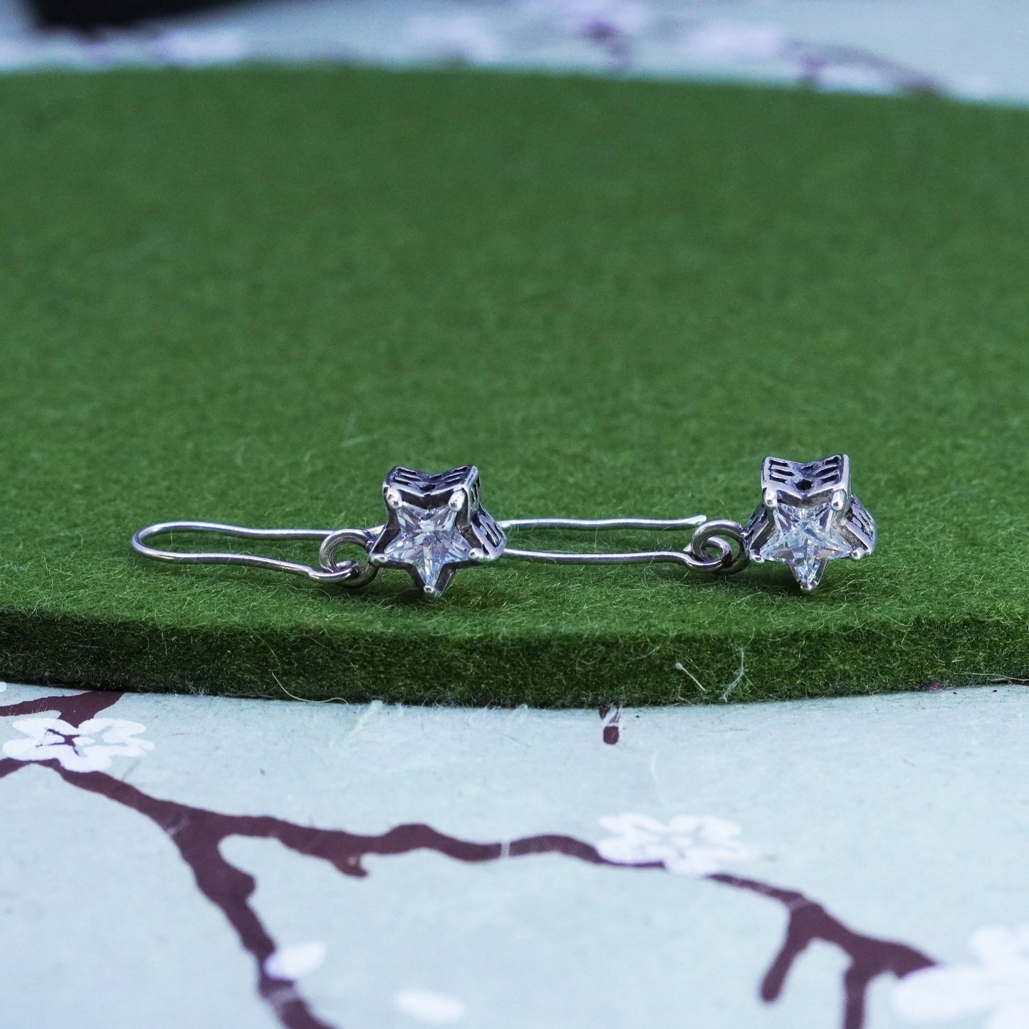 SILPADA 925 Sterling Silver CZ STAR Filigree Drop Dangle Earrings W1236
