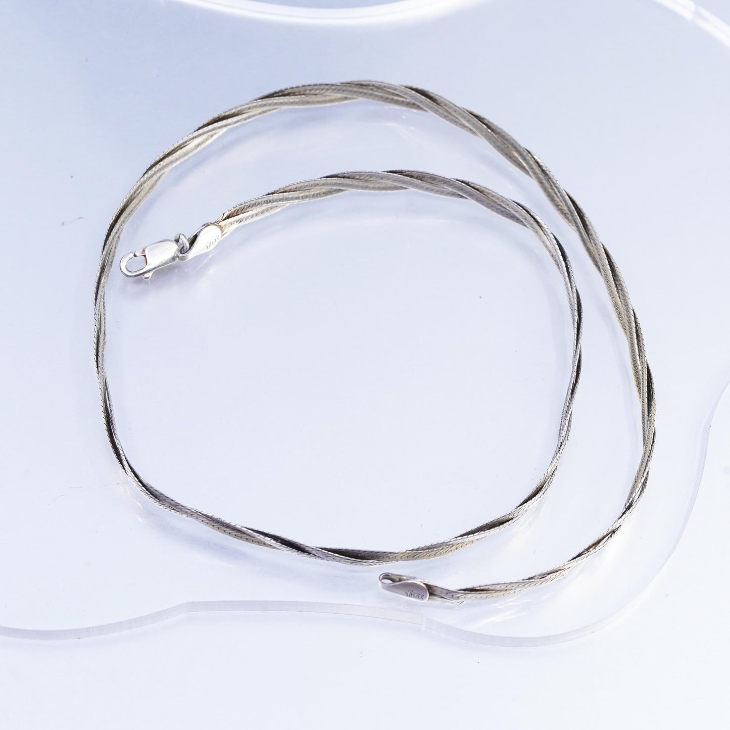 18", Italian FMC vermeil gold plated Sterling 925 silver herringbone necklace