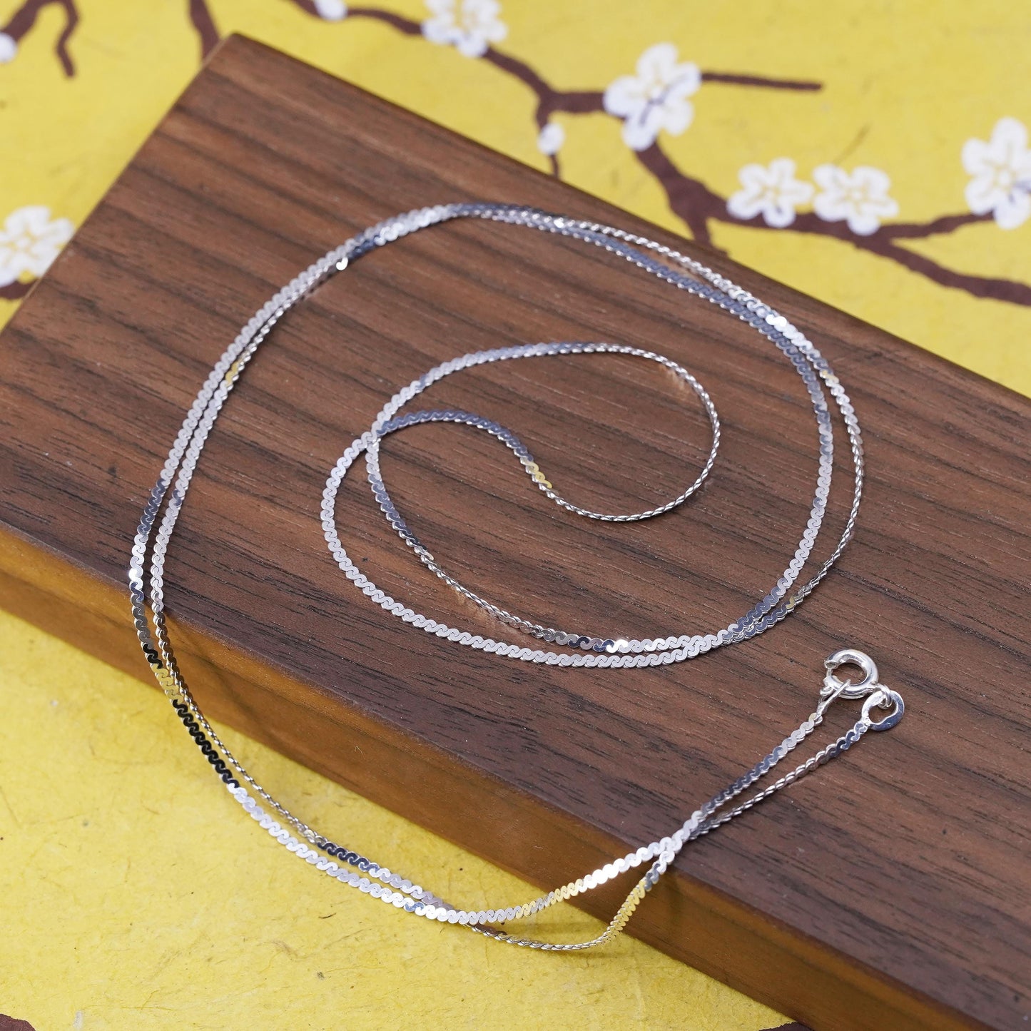 30" 2mm, vintage Sterling silver necklace, Italy 925 s link chain
