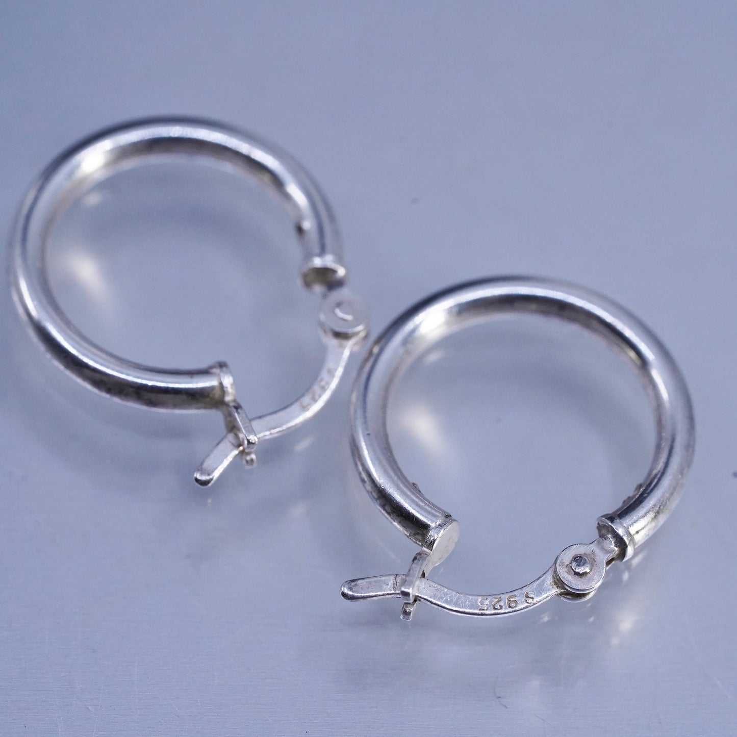 0.5”, vintage Sterling silver handmade earrings, 925 hoops
