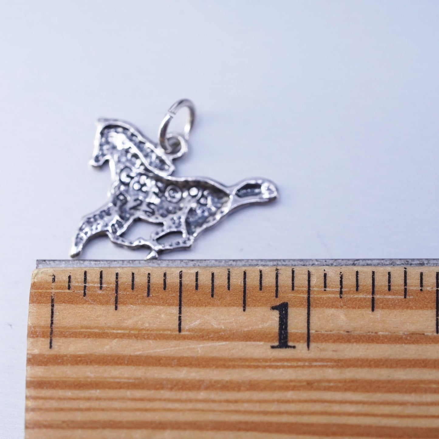 Vintage Sterling silver handmade simple 925 running horse